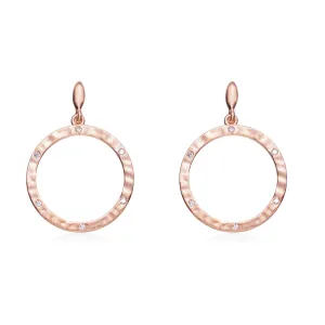 Triomphe Brushed Circle Earrings