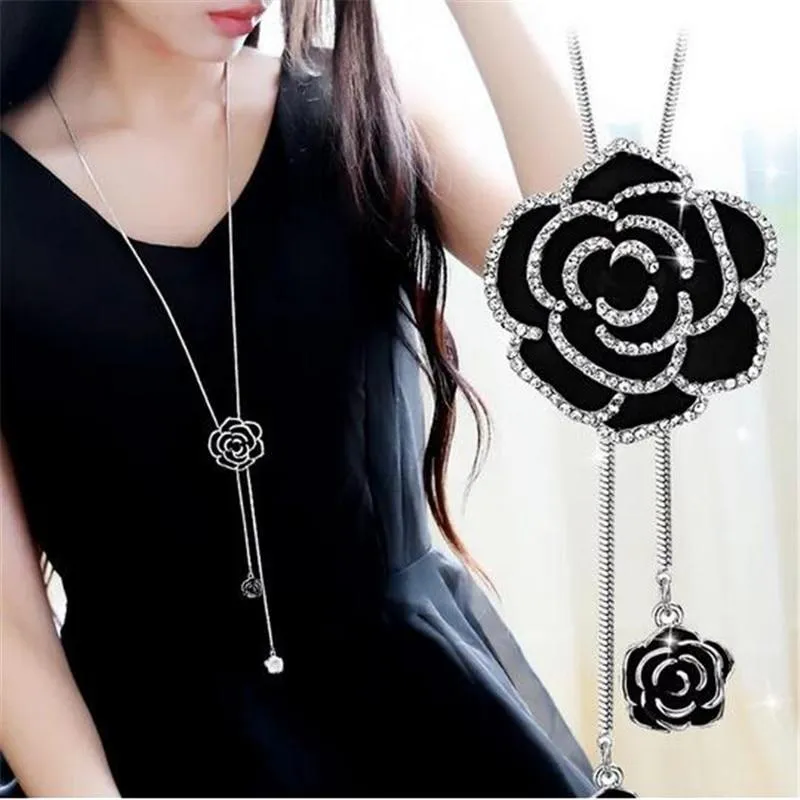 Women Geometric Crystal Long Necklaces & Pendants