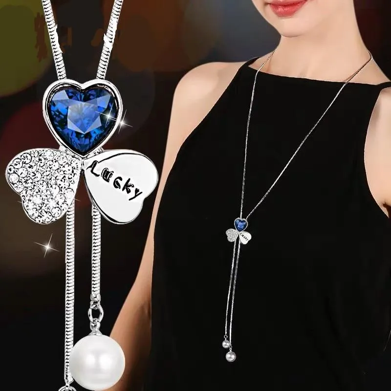 Women Geometric Crystal Long Necklaces & Pendants