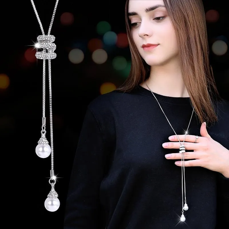 Women Geometric Crystal Long Necklaces & Pendants