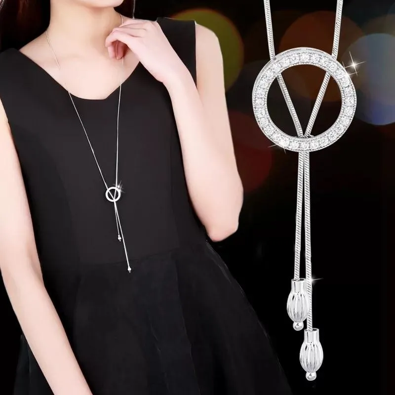 Women Geometric Crystal Long Necklaces & Pendants