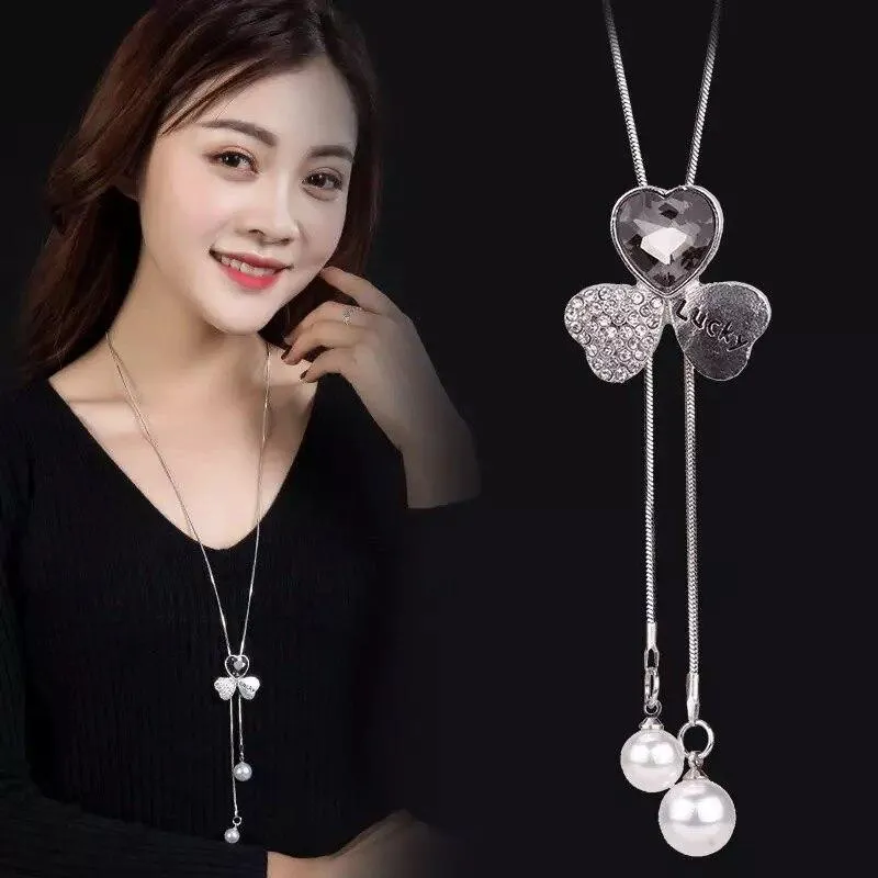 Women Geometric Crystal Long Necklaces & Pendants