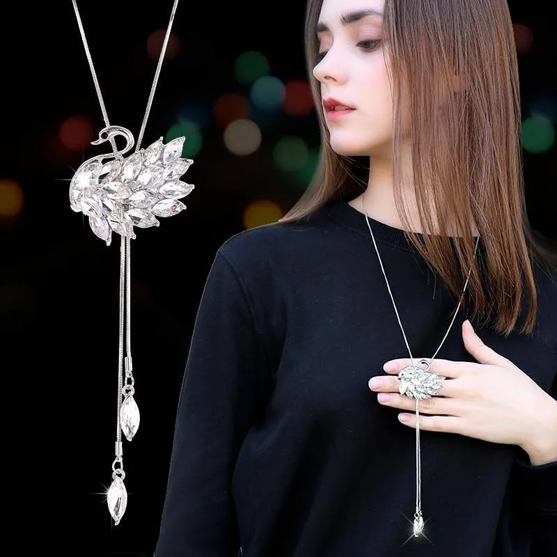 Women Geometric Crystal Long Necklaces & Pendants