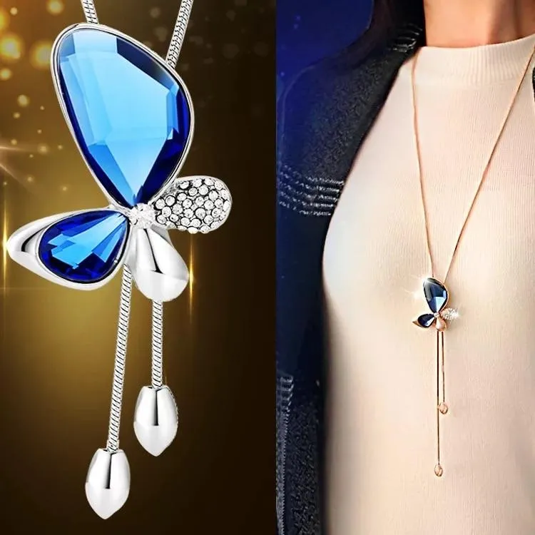 Women Geometric Crystal Long Necklaces & Pendants