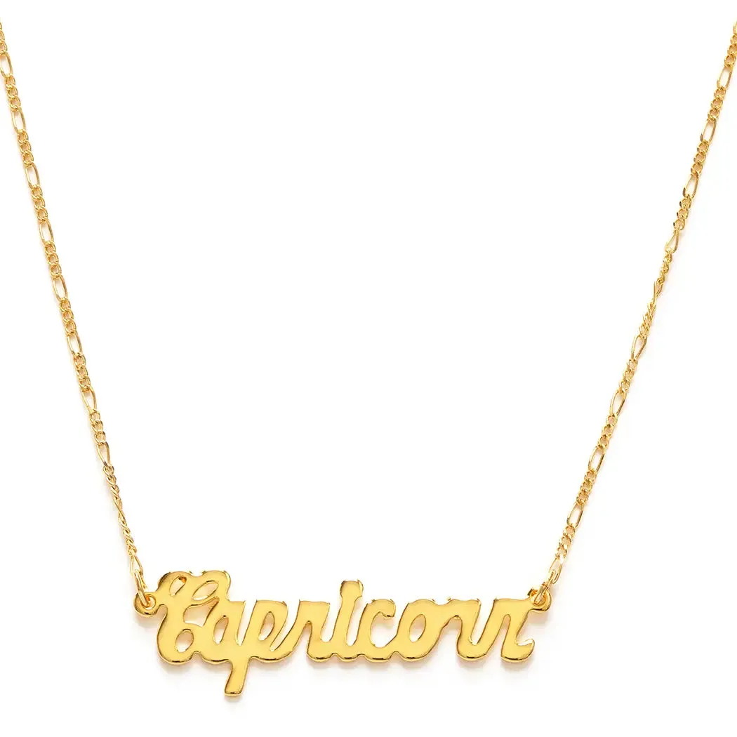 Zodiac Script Necklaces